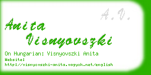 anita visnyovszki business card